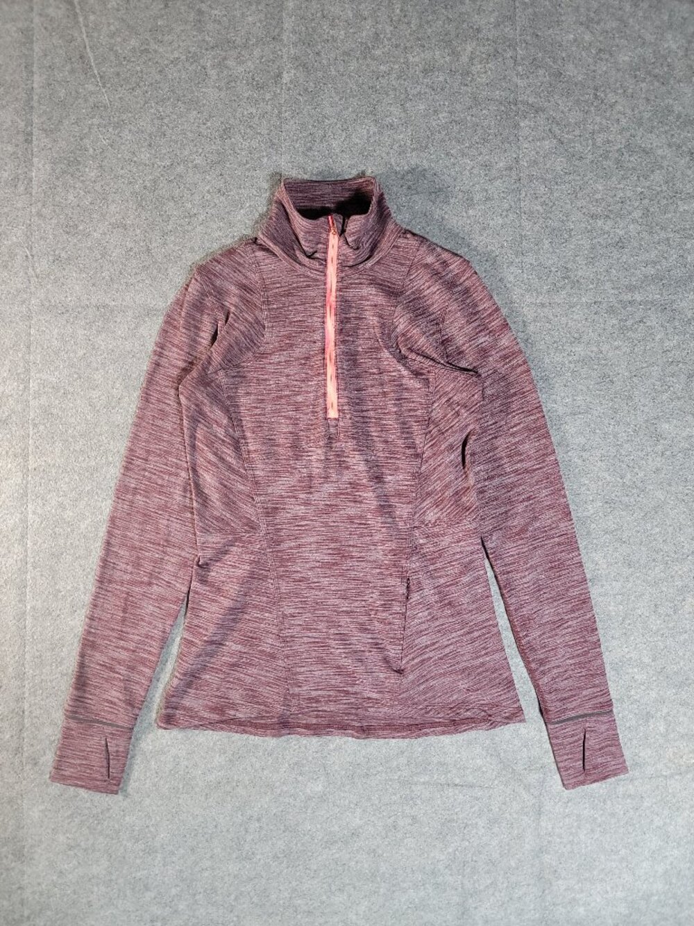 Lululemon Kanto Catch Me 1/2 Zip Heathered Bordeaux Drama Woman's Size 6